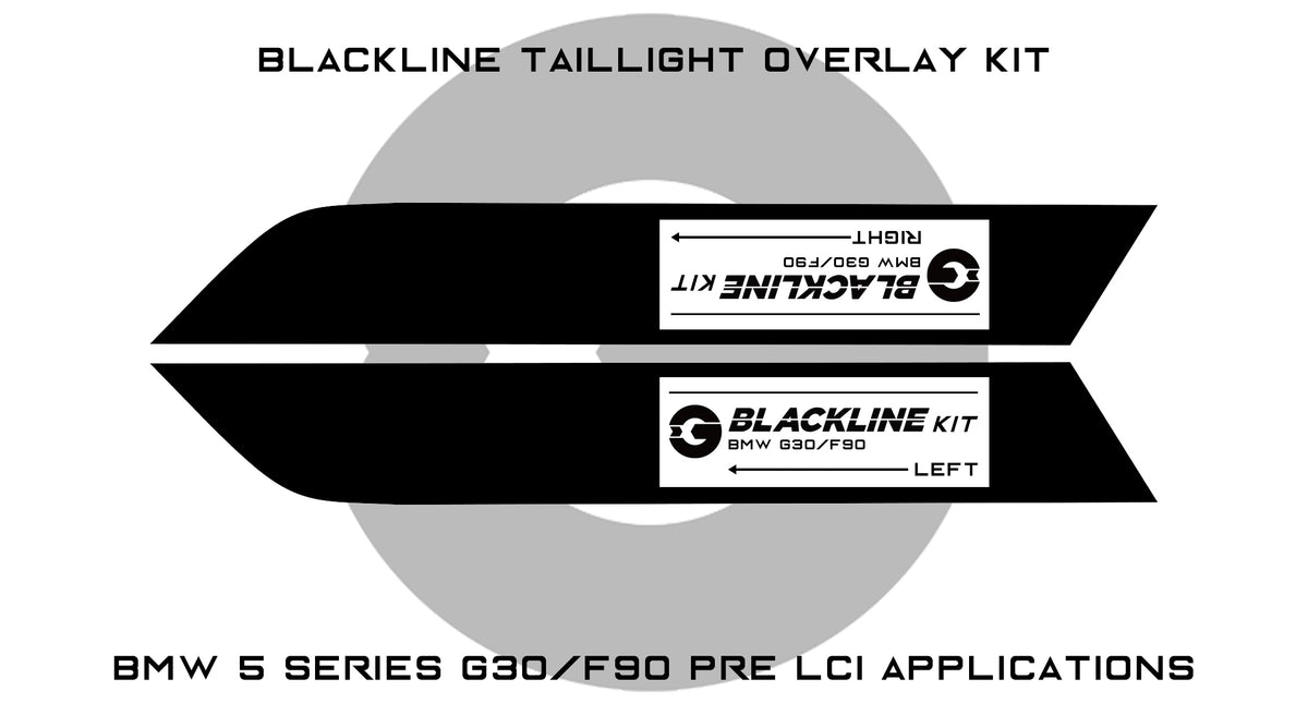 BMW 5 Series 2017-2020 (G30/F90 Pre LCI) BLACKLINE Taillight Overlay K –  Goldenwrench Supply
